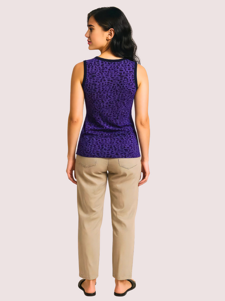Electric Violet Leopard Print Tank Top