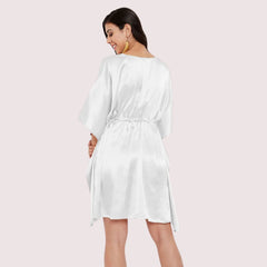 5XL - 6XL White Silk Satin Maxi Gown - My Vastra