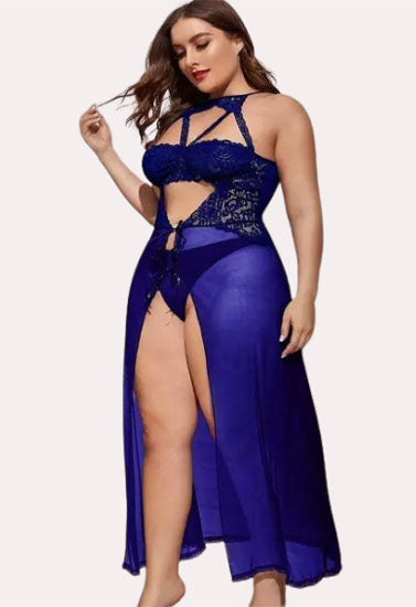 Azure Bloom Women's Blue Babydoll Set - My Vastra