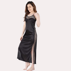 Elegant Lace Seductive Black Nightgown - My Vastra