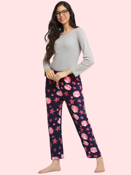 Ladies Winter Warm Printed Pajamas – Pack of 2