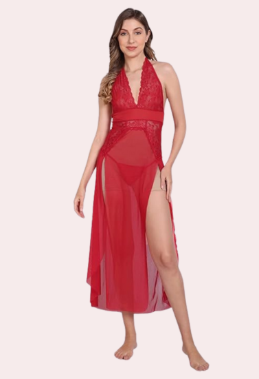 Graceful Long Sheer Nightdress for Women - My Vastra