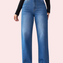 Wide-Leg Casual High-Waist Non-Elastic Jeans for Women - My Vastra