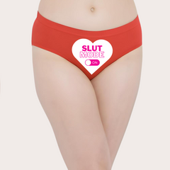 Heart-themed ‘Slut Mode On’ text Custom Panty - My Vastra