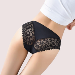 Crimson Elegance Lace Low-Waist Underwear