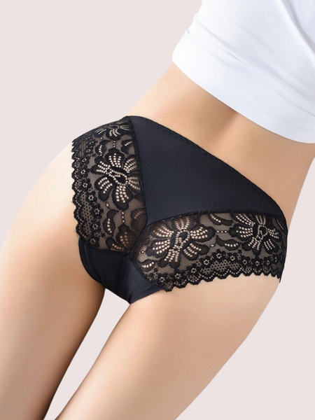 Crimson Elegance Lace Low-Waist Underwear