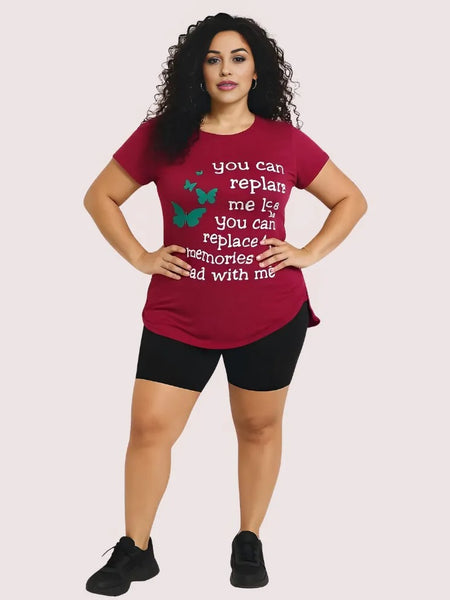 Butterfly Print Inspirational Graphic Tee - Pack of 2