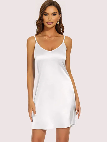 Women's Silky Tank Top Slip Dress Adjustable Straps