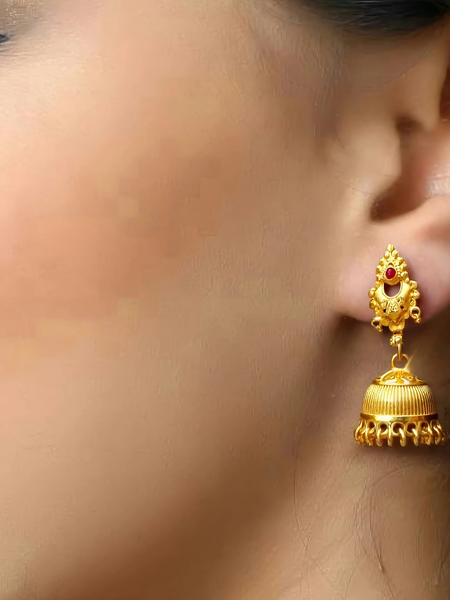 Royal Heritage Ruby Jhumka Earrings