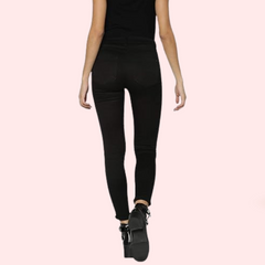 Women's Classic High Waist Royal Black Skinny Jeans - My Vastra