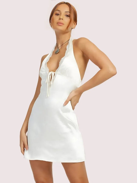 Flirty Satin: A Shining silk Mini Dress