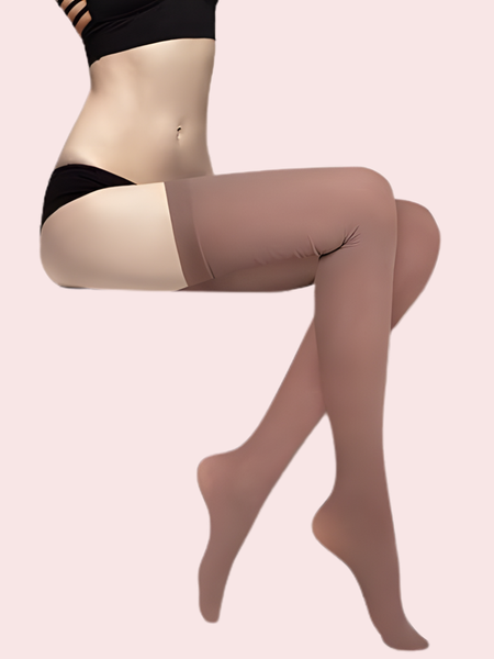 Soft Sheer Thigh-High Stockings – Pack of 2 (Brown & Grey Combo)