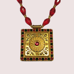 Royal Radiance Red Bead Necklace
