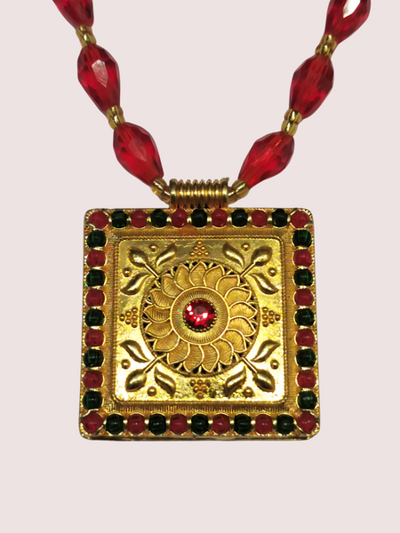 Royal Radiance Red Bead Necklace