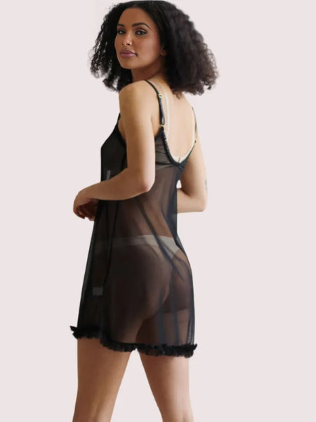 Plus Size Transparent Black Chemise