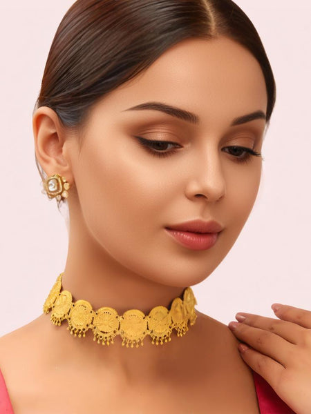 Royal Coin Craft Gold-Plated Traditional Choker Necklace