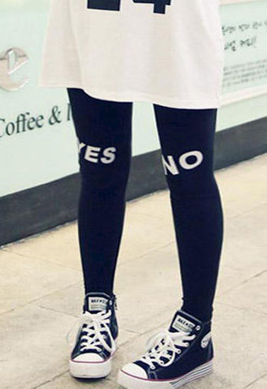 Womens celebrity yes or no printed legging - My Vastra