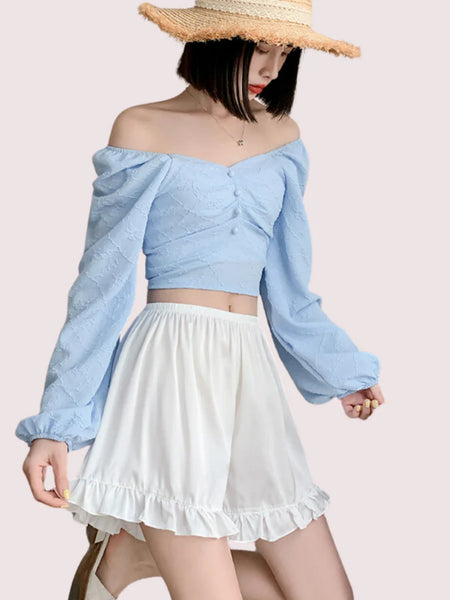 Women Ruffles Satin Faux Silk French Underwear