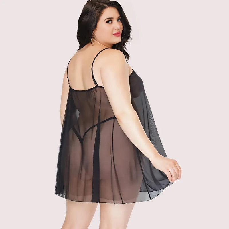 Lunar Desire Plus Size See-Through Nightdress