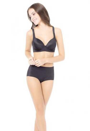 Dashing Black Plunge T-shirt Bra Boyshort Set - My Vastra