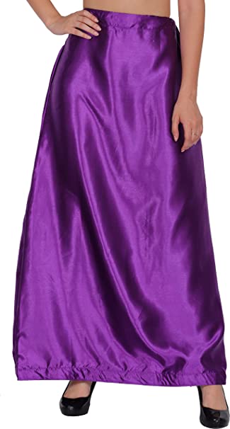 Ladies Glossy silk Underskirt Combo Pack of 2 Orange Purple. - My Vastra