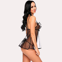 Seductive Sheer Babydoll in Black - My Vastra