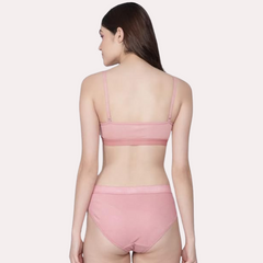 Wire-Free Women's Cotton Sports Bra Panty Set - My Vastra