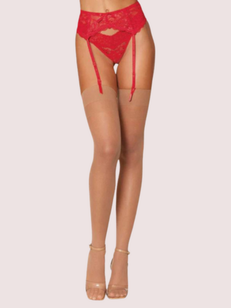 Gorgeous Radiant Red Lace Garter Belt