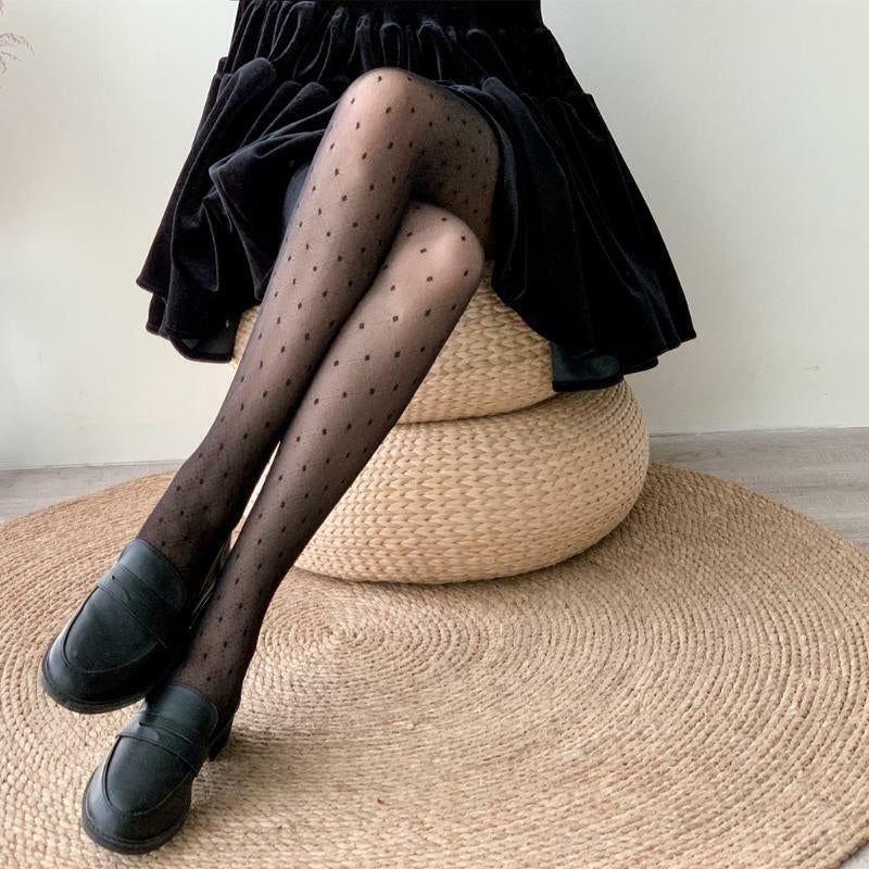 Women polka dot silky pantyhose - My Vastra
