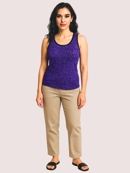Electric Violet Leopard Print Tank Top