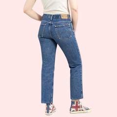 Women's 90s Blue Denim Straight Leg Jeans - My Vastra