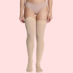 Classic Duo Thigh-High Stockings (Black + Nude) – Pack of 2