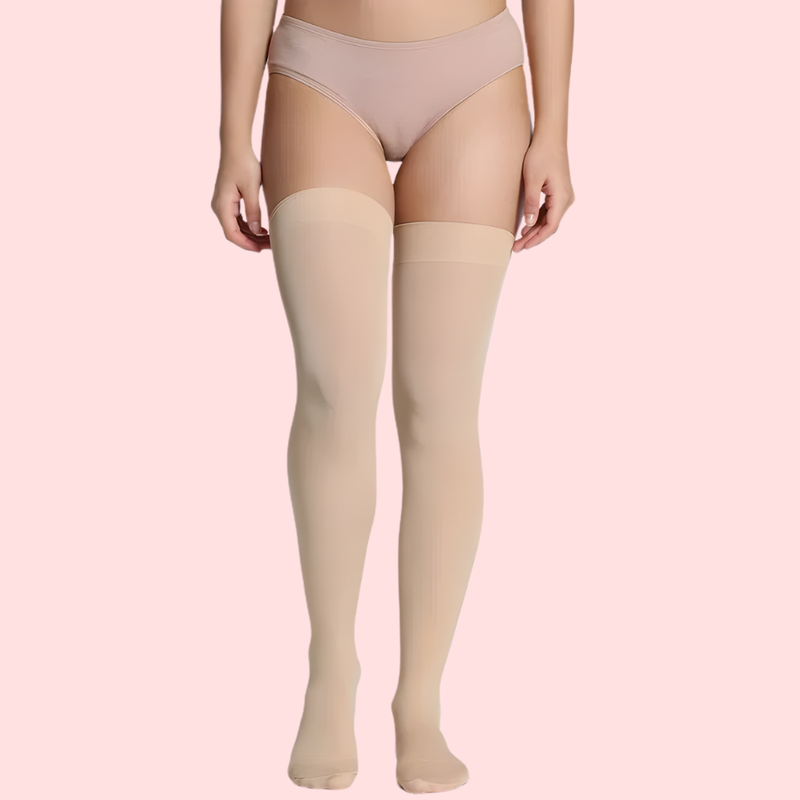 Classic Duo Thigh-High Stockings (Black + Nude) – Pack of 2