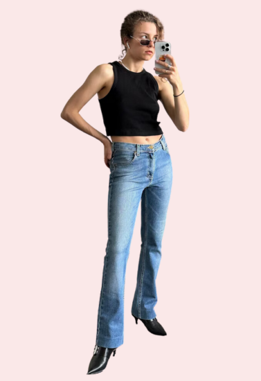 Women's Light Blue High Waist Denim Jeans - My Vastra