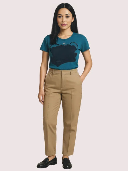 Teal Crown Graphic Crew Neck Tee