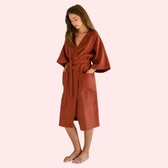 French Daina Sleeveless Organic Cotton Robe - My Vastra