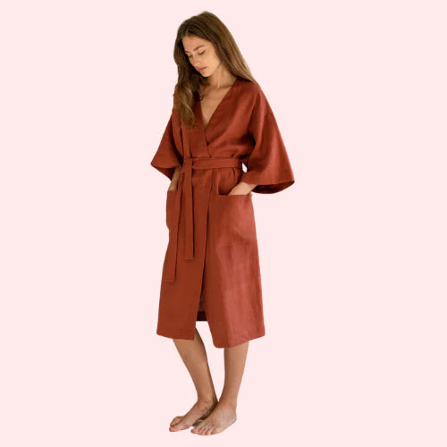 French Daina Sleeveless Organic Cotton Robe - My Vastra