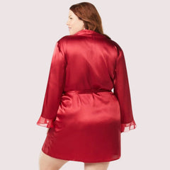 5XL-6XL Maroon Japanese Silk Satin Robe - My Vastra