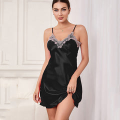 100% Silk Satin lace trim baby doll Lingerie - My Vastra