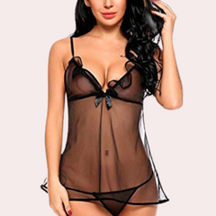 Seductive Sheer Babydoll in Black - My Vastra