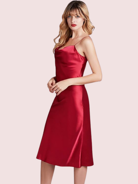 Elegant Cowl Neck Silk Nightgown for Comfort - My Vastra