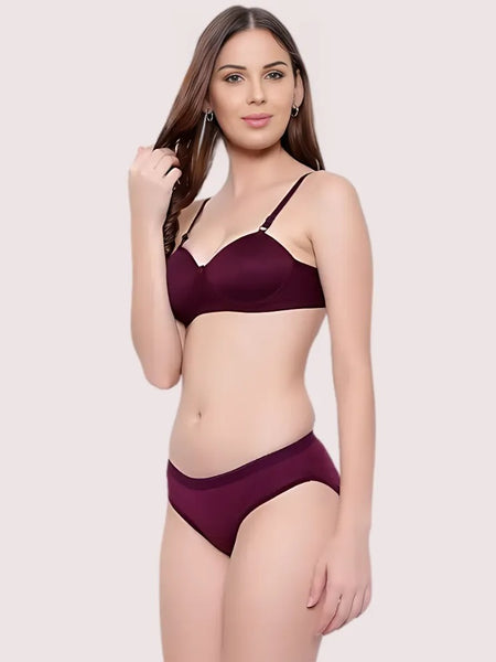 Padded Non-Wired Push-Up Bra Panty Set ( 2 Pack )