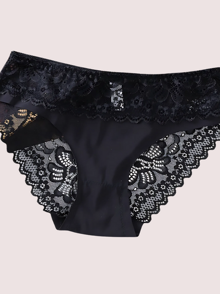 Crimson Elegance Lace Low-Waist Underwear