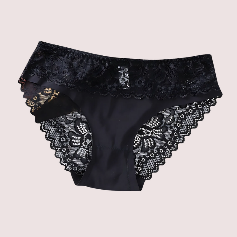 Crimson Elegance Lace Low-Waist Underwear