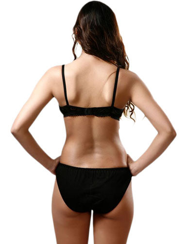 Women’s Classic Smooth Black Bra And Panty Set - My Vastra