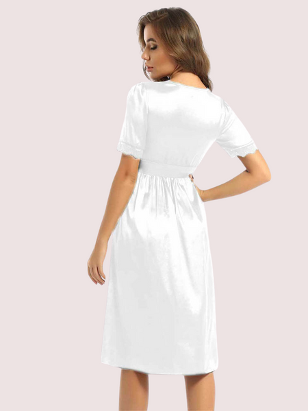 Knee length Luxury satin lounge dress