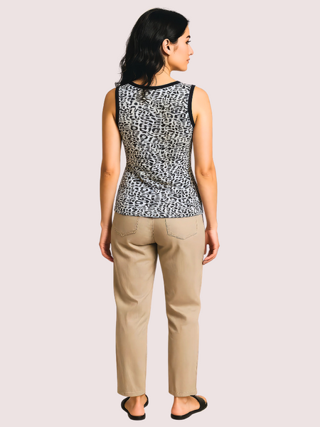 Monochrome Leopard Print Tank Top
