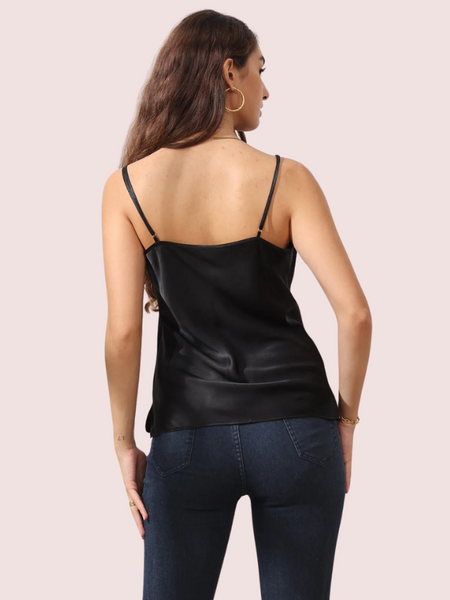 Éclat Satiné Cowl Neck Silk Satin Camisole