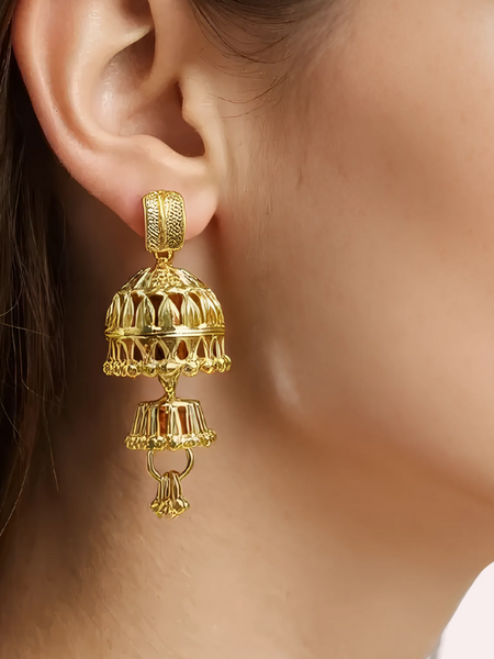 Royal Dome Dual Jhumka Earrings