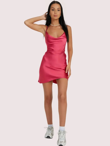 Sensual Satin Elegance Partywear Dress